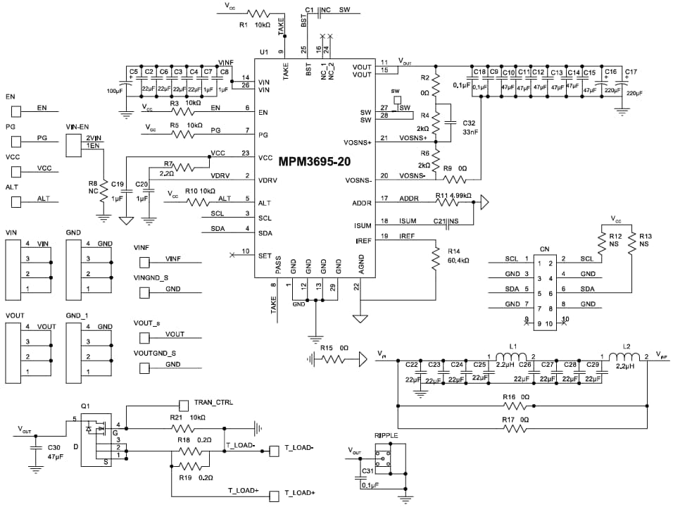 Schematic - Monolithic Power Systems (MPS) EVM3695-20-PJ-00A Evaluation Board